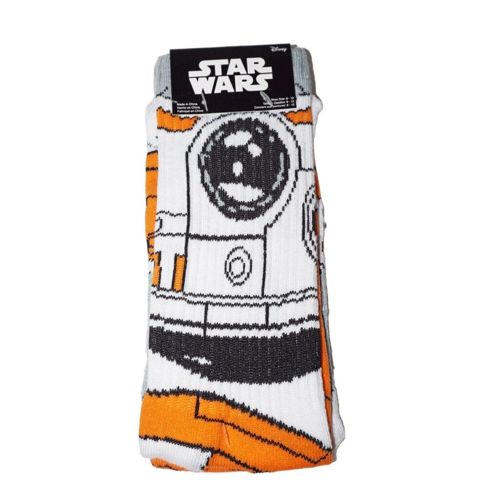 Disney Star Wars BB-8 Crew Hyp Socks - Shoe Size 6-12 Unisex Adult 2016